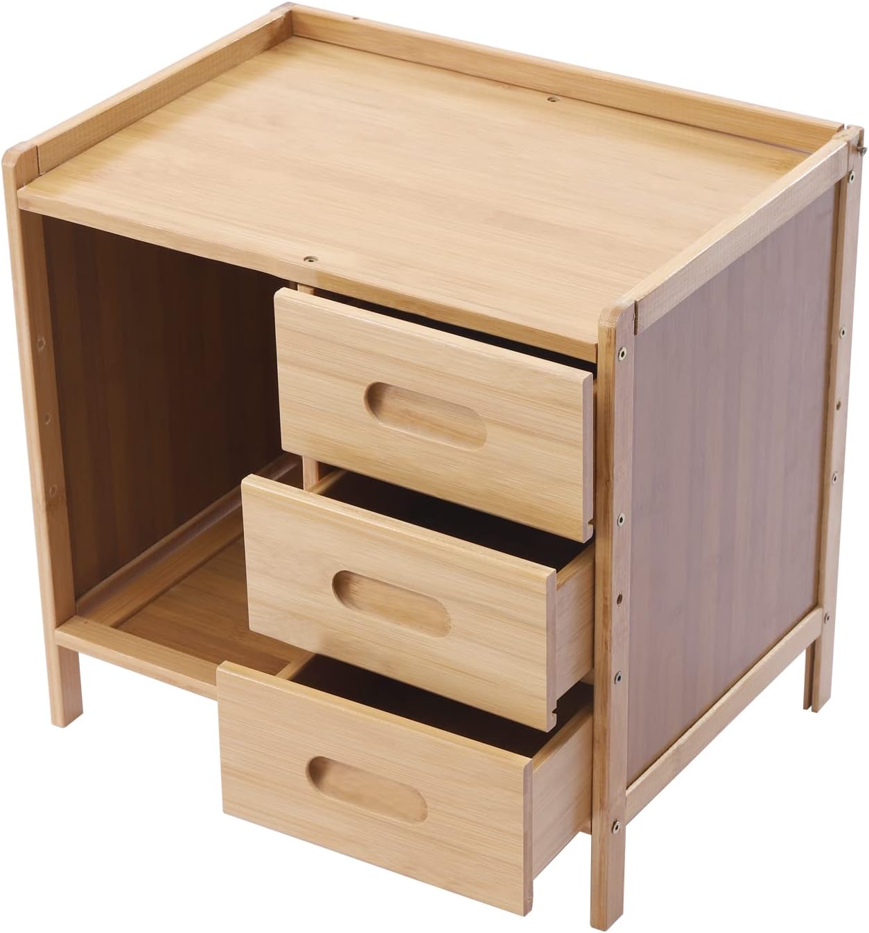 Nightstand with 3 Storage Drawers, 16" Height Small Bed Side Furniture, Side Table, Storage Tower Dorm Nightstand End Table, Bedside Cabinet for Bedroom,Living Room, Log Color