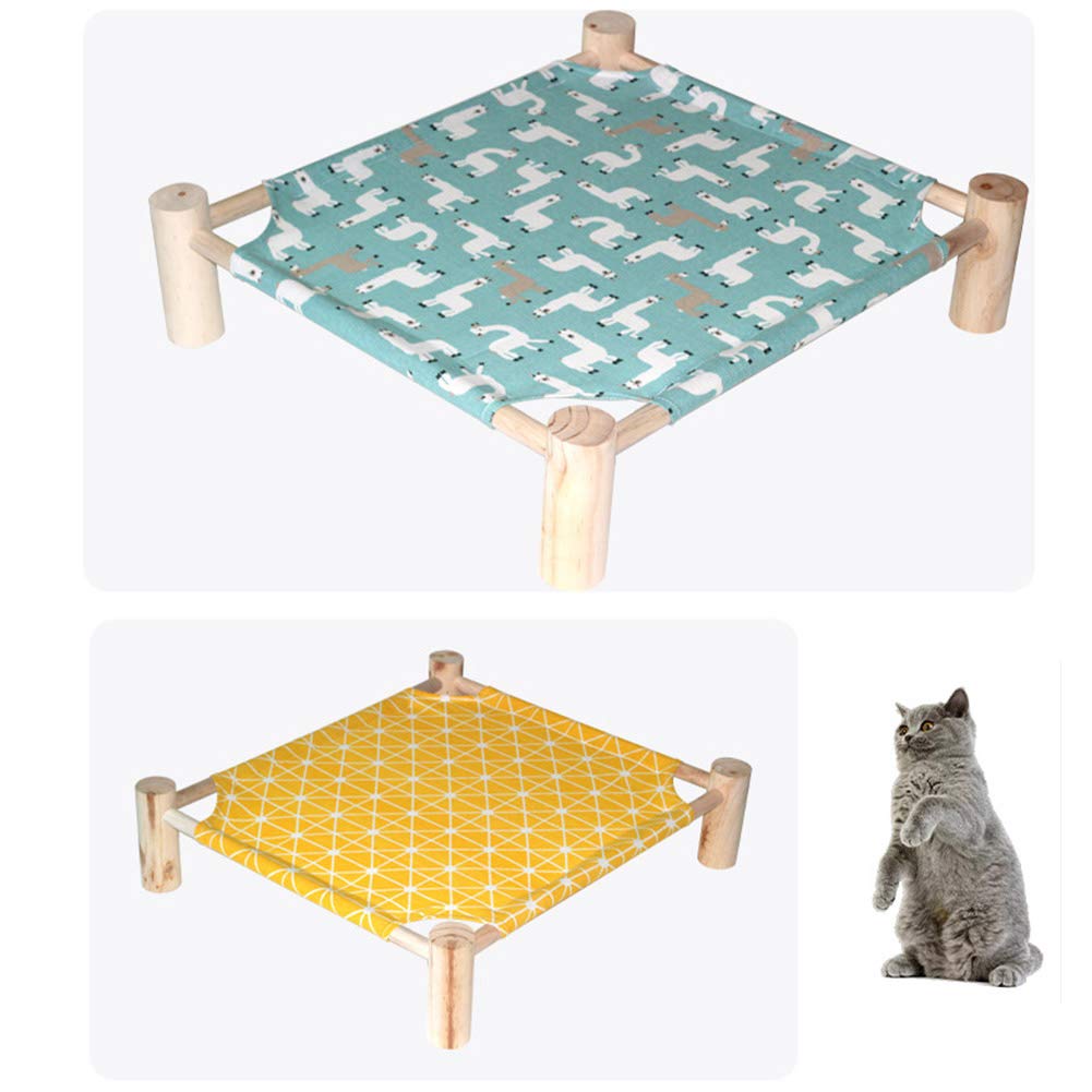 ETOPARS Lettino da Campeggio Portatile per Gattino, Lettini per Gatti Estate, Letto in Legno Antiscivolo Lavabile in Rete Traspirante per Gatti