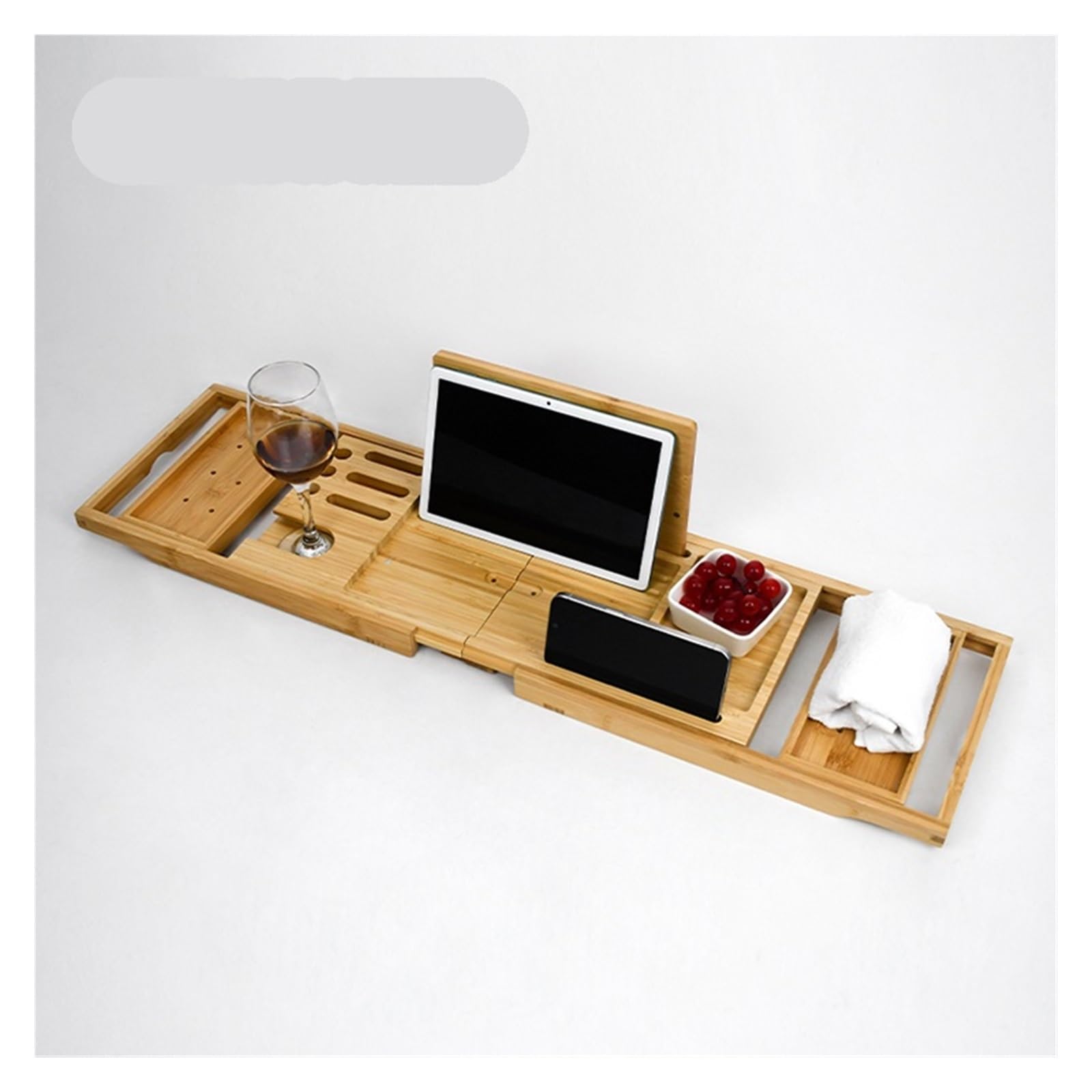 Bandeja de bambú personalizada para bañera de bambú asequible para una experiencia relajante de spa en el baño y el hogar, perfecta para libros, bebidas y accesorios