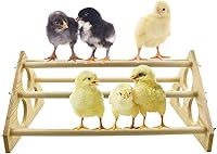 Vehomy Chicken Perch Wood Stand with Holes - Training Roost Jungle Gym Toy for Chicks Hens, Natural Pine Poultry Swing