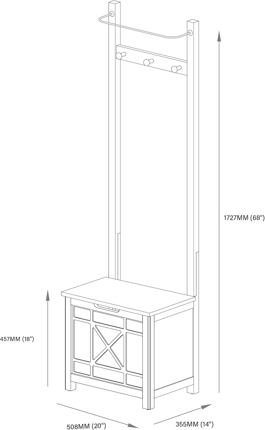 Derby Laundry Hamper with Seat & Towel Rack – Storage Stool for Entryway, Laundry Room, or Bathroom by Alaterre Furniture (White)