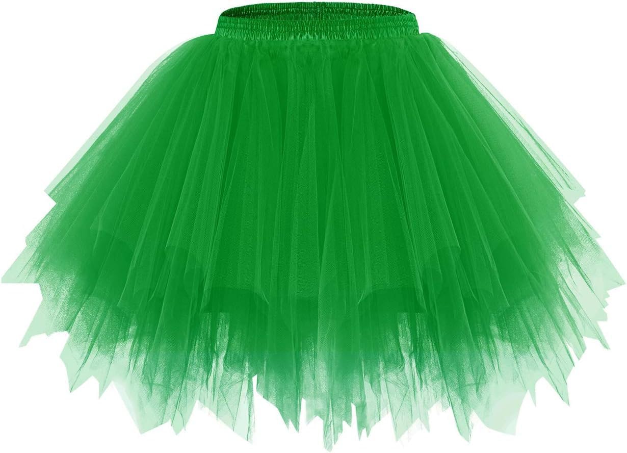 Damen Karneval Kostüm Tüllrock 80er Puffy Tütü Röcke Tüll Petticoat
