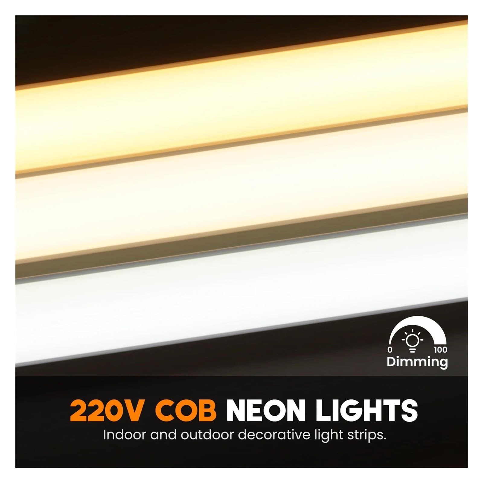 Tira de LED COB inteligente 220V 288LEDs/M Cinta de luz de neón regulable impermeable WiFi Bluetooth Control remoto táctil