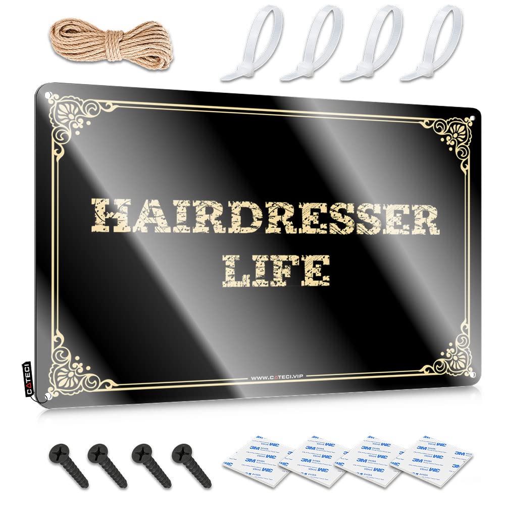 Sukecupqz Women's Colour Funny Metal Poster Hairdresser Life Tin Sign(30X40cm)