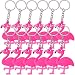 Produktbild TE-Trend 12 Stück Schlüsselanhänger Flamingo Anhänger Deko Vogel Wasservogel Kette Ring Handy Keychain Rainbow Mädchen Geburtstag Mitgebsel rosa