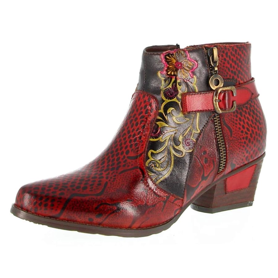 CrazycatZ Womens Leather Ankle Boots, Vintage Block Ghana CrazycatZ Womens Leather Ankle Boots, Vintage Block Ghana