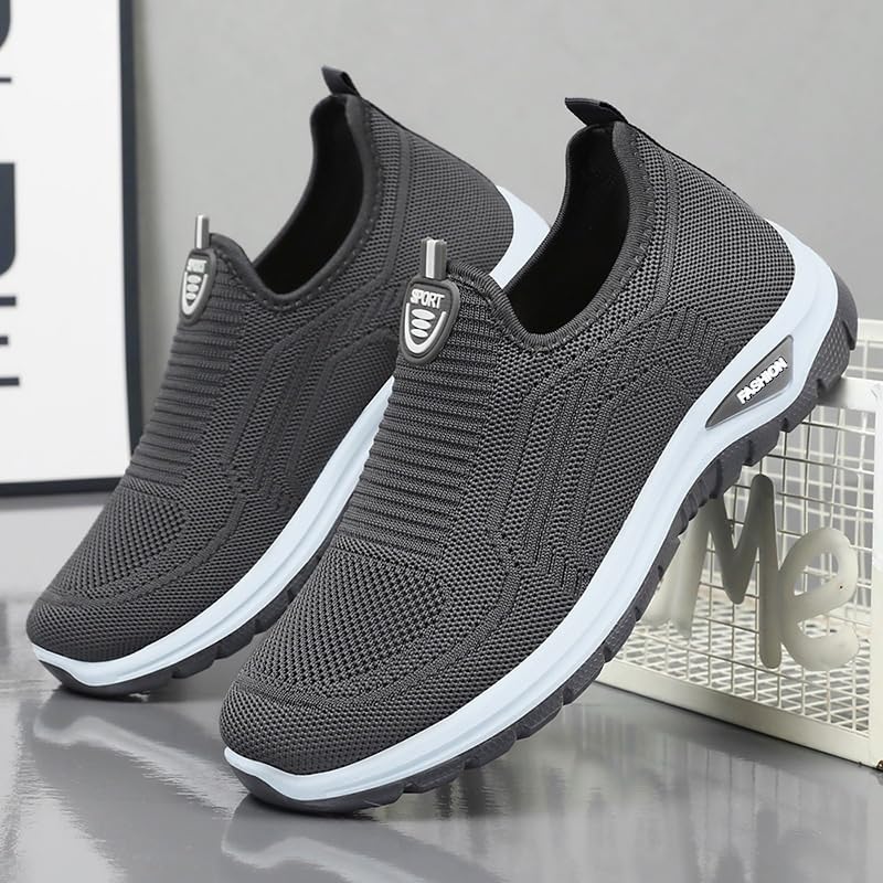 Men's Casual Dress Oxfords Shoes Knit Fashion Dress Sneakers Slip On Lightweight Walking Shoe Non-Slip Hiking Outdoor Sneaker2