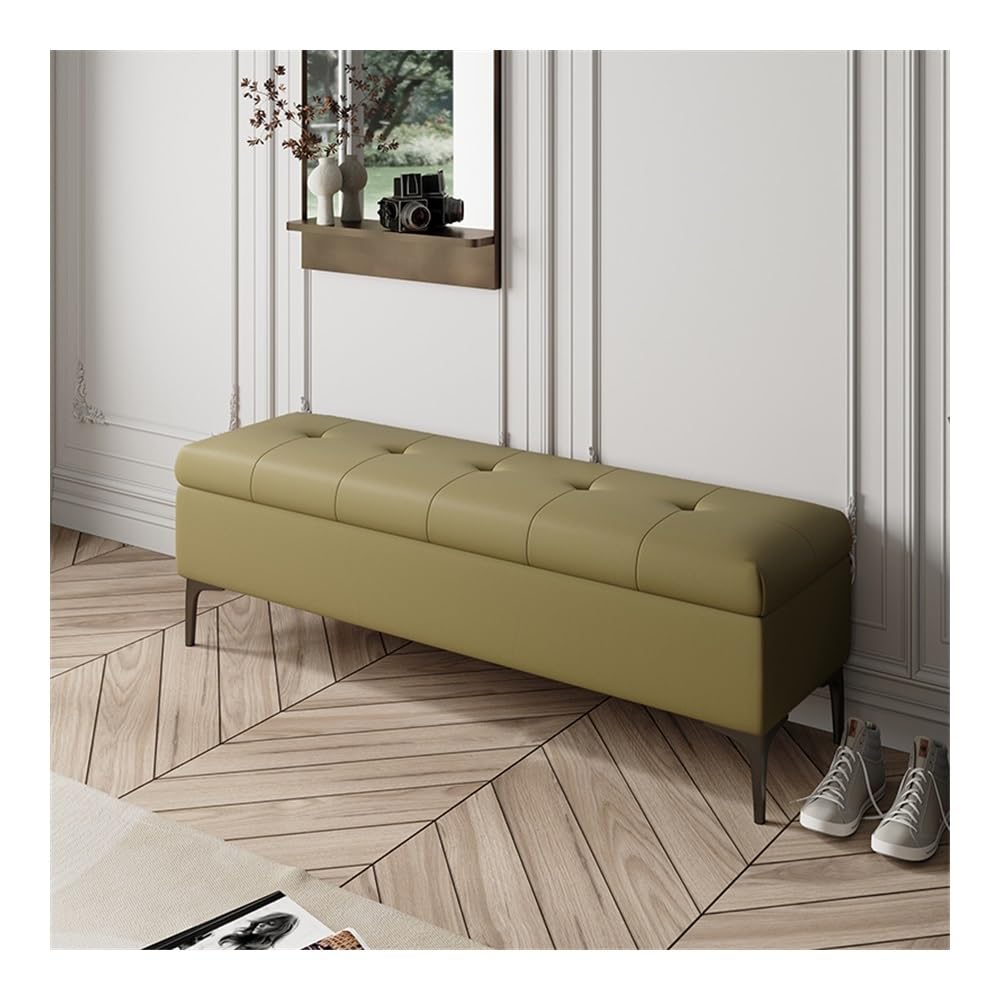 Banc à chaussures vert de 60cm avec rangement pour entrée