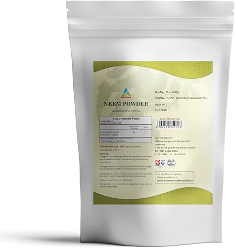 Miniatura 2 de HERBAL HILLS Neem Powder Azadirachta Indica  32 oz  Hoja de neem purahojas
