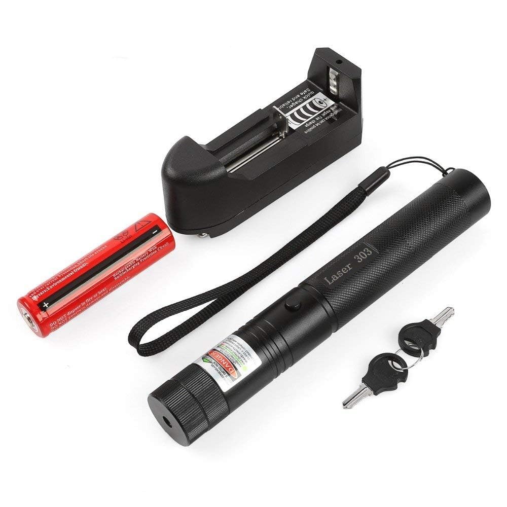 Iktu Red Light Laser Pointer 303 Pen Adjustable Focus Visible Beam + 2 Keys 5mW 650nm (Red)-image-18