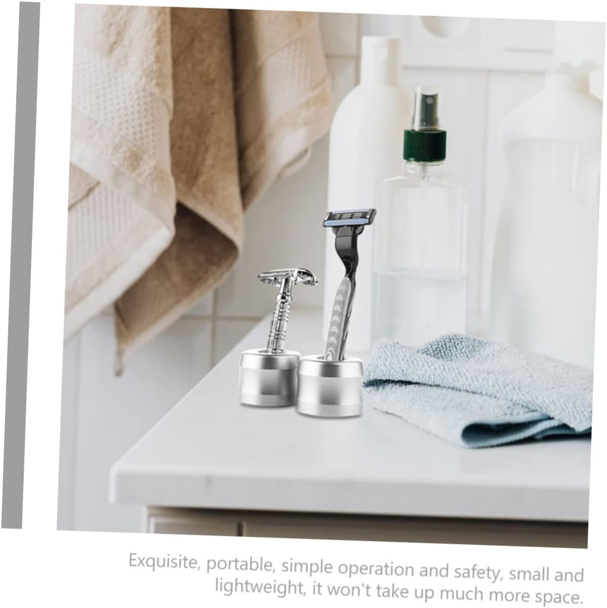 2pcs Aluminum Alloy Razor Stand for Manual Safety Razors