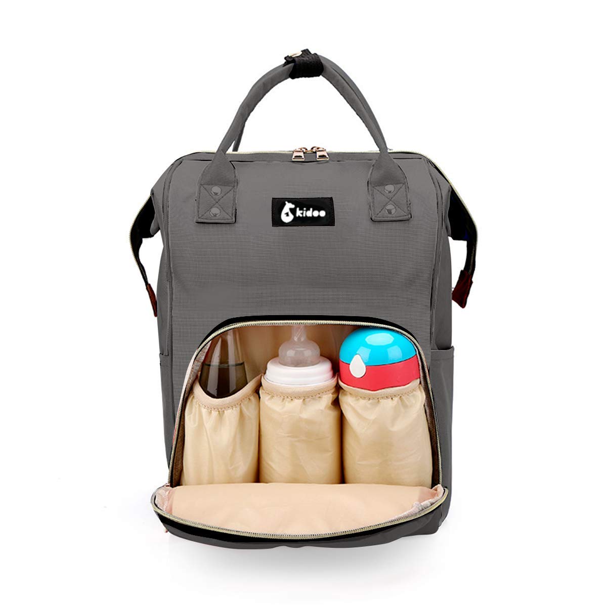 kidoo - Mochila para Pañales de Bebé 20L, Bolso Maternal Impermeable con Bolsillos, Organizador Pañalera para Biberones, Ropa y Accesorios, Gran Capacidad, Resistente, Versátil y Fácil de Limpiar