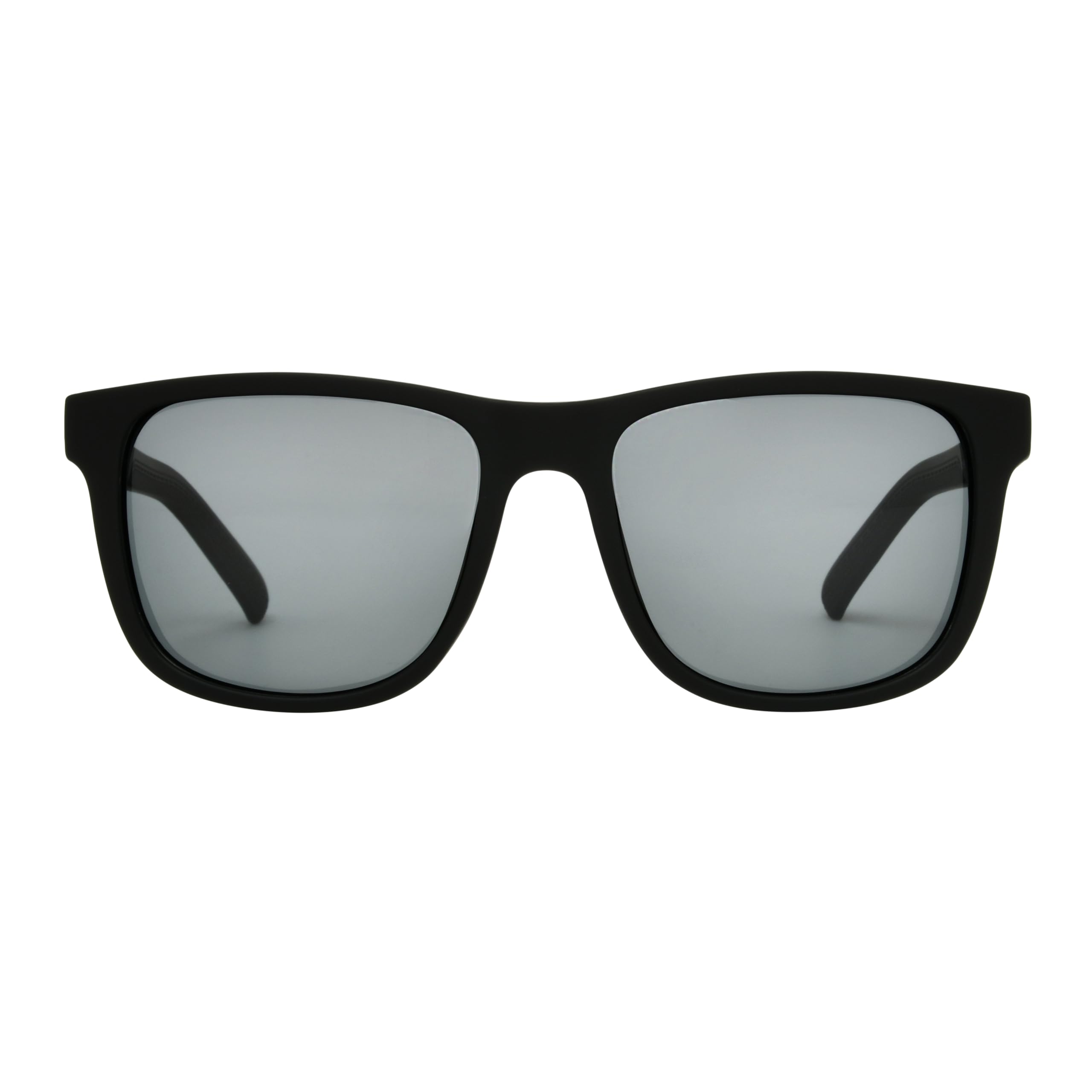 Foster Grant Wrangler Men's Sunglasses – Square Black Frame with Recycled Material – Polarised Smoke Lenses with UVA-UVB Protection, Scratch & Impact Resistant – Rubber Grip Temples for Outdoor Wear