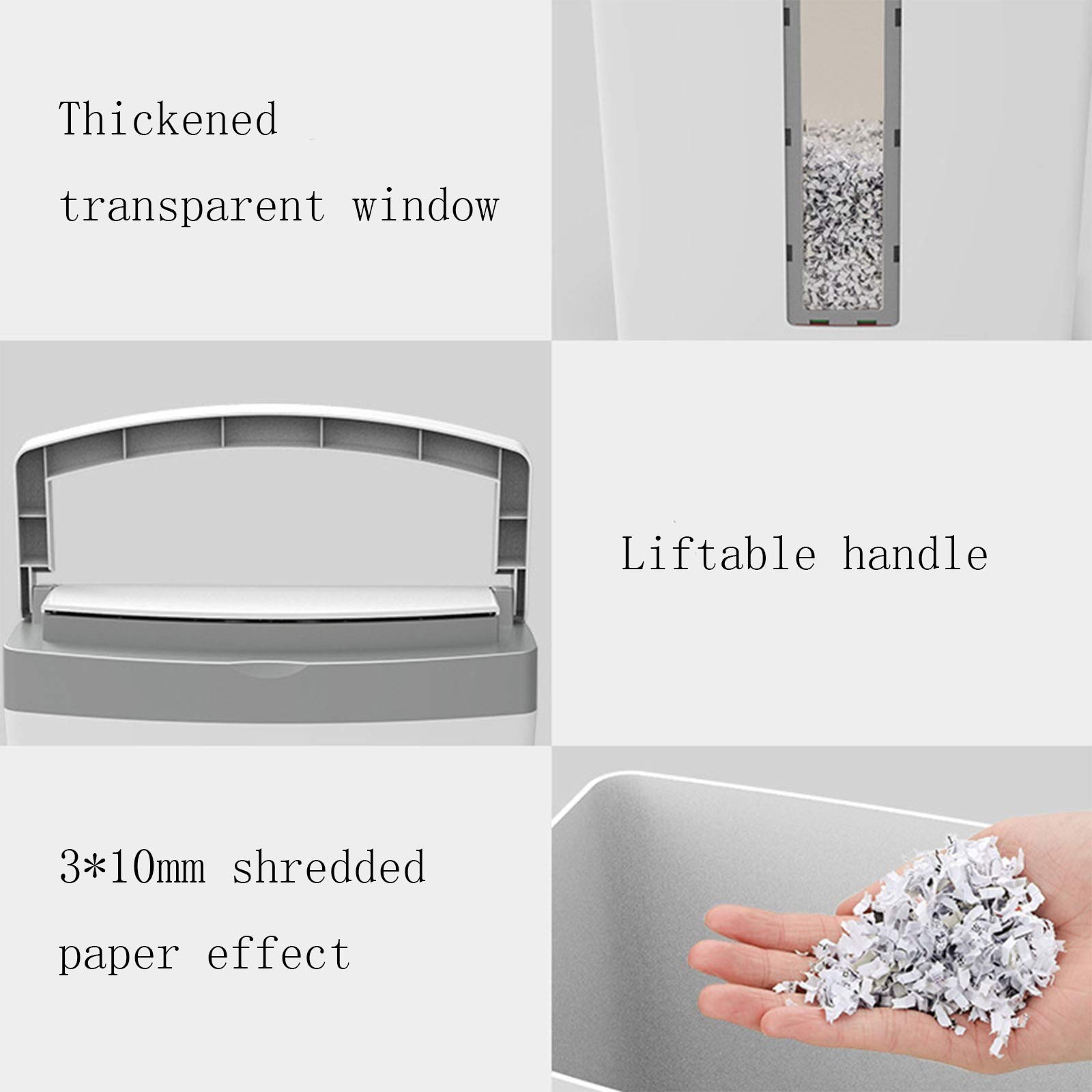 sunyu Alto Voltaje Destructora trituradora de Papel, 80 Hojas. para hogar y Oficina en casa, Alimentación de Papel automática, Blanco