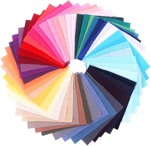 PRETYZOOM Paquete de 50 hojas de tela de algodón para manualidades, patchwork, cuadrados, tela de costura, 3.9 x 3.9in