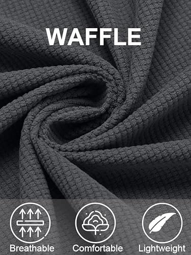 Coofandy Men'S Button Down Waffle Shirt Jacket Casual Long Sleeve Shacket Lightweight Overshirts With Flap Pockets thumb #3