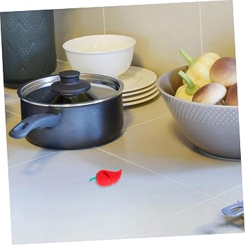 Red Chili Pepper Silicone Pot Lid Holder Boil Over Stopper