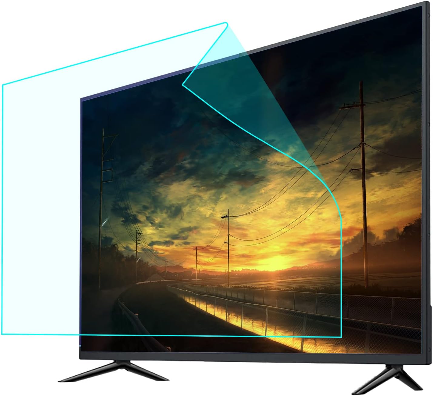 60 Inch Anti Blue Light TV Screen Protector, Matte Anti Glare Relieve Screen Filter Anti-Reflection Rate Up to 90%, 60inch 1327x749mm