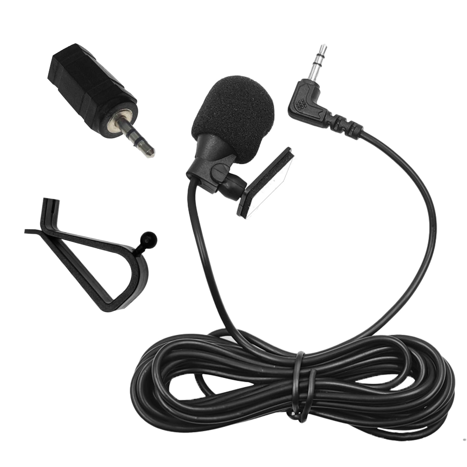 Mikrofon samochodowy 3,5 mm, przenośny zewnętrzny mikrofon stereo do głównego pojazdu Bluetooth z aktywowanym radiem stereo, adapter 3,5 mm na 2,5 mm, 3 m Plug and Play