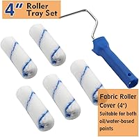 Vista 4 de Paint Roller -Small Paint Tray Set with High-Density Foam Mini Roller Refills, Roller Frame, Paint Tray, 4" Microfiber Roller Covers, House Painting