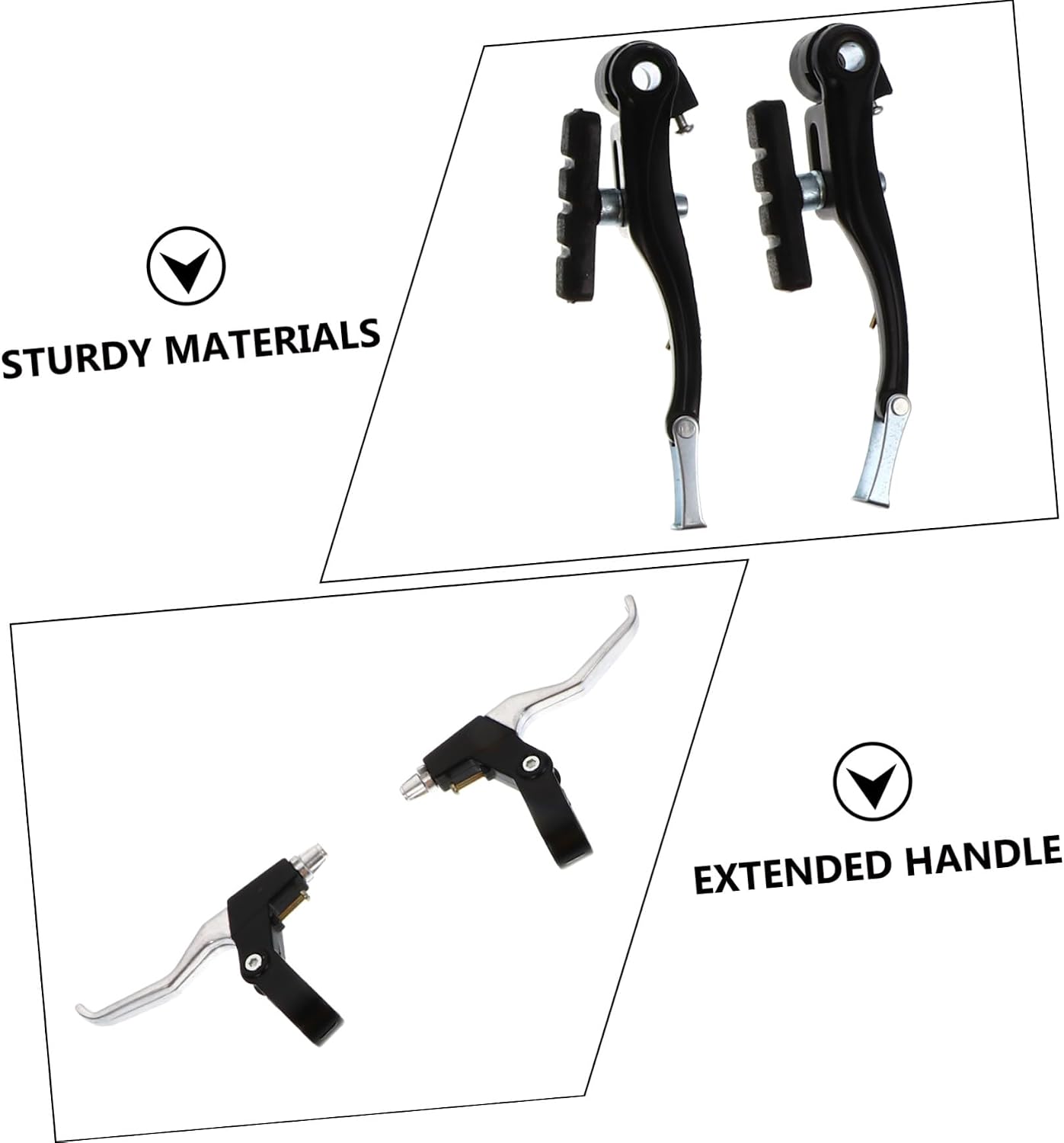 Mountain Bike Brake Lever Alloy Linear Pull Brake Set with Brake Cable for Outdoor Cycling and Folding Bikes