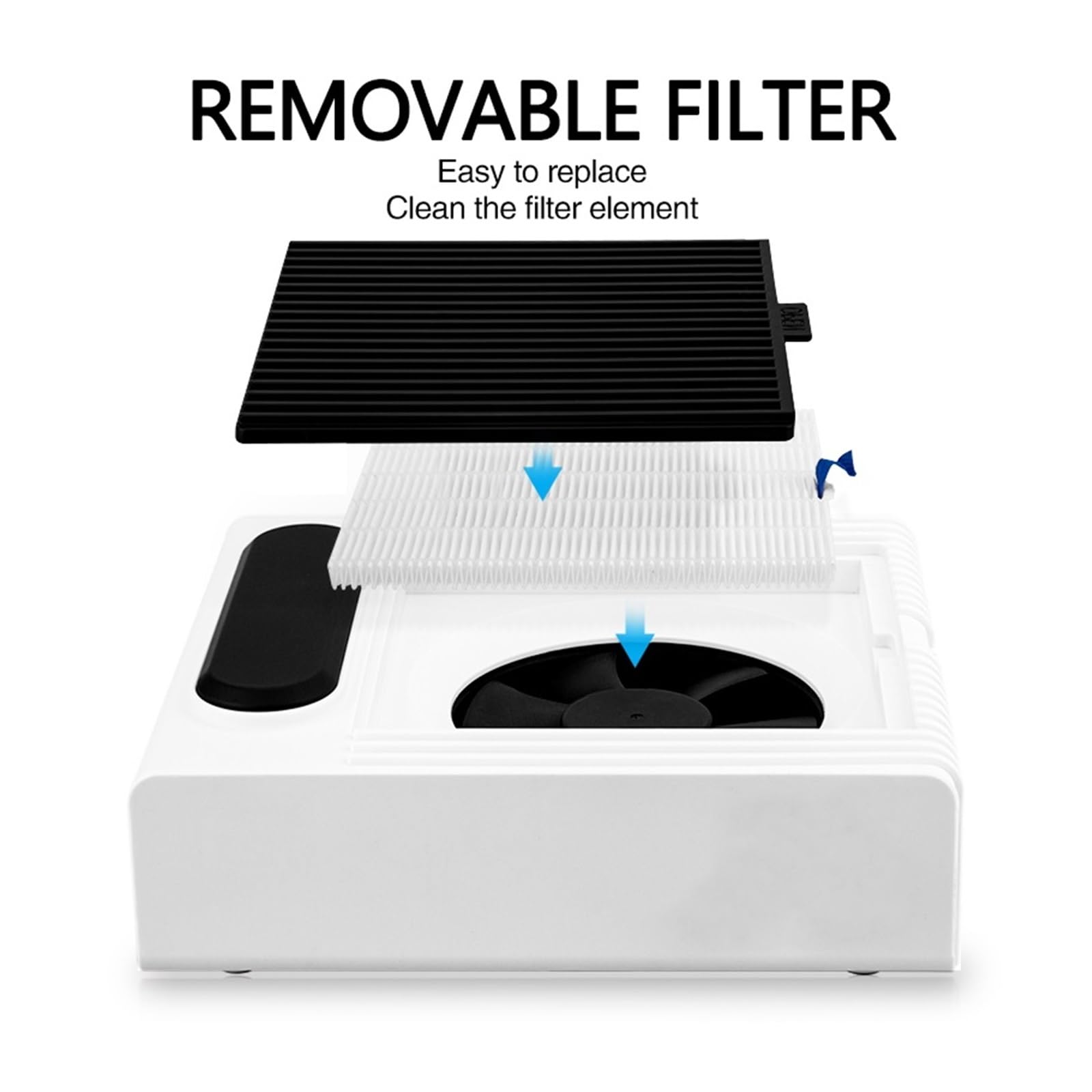 MRKU Aspiradora de manicura con Filtro Lavable, bajo Nivel de Ruido y Filtro de Repuesto, 180 W, con Ventilador de Velocidad Ajustable.