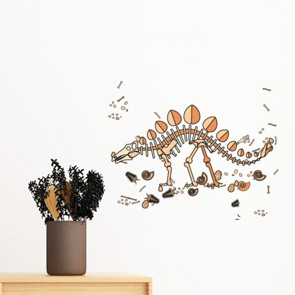 Stégosaure amovible wall sticker anti bulle pour rénover facilement une chambre d'enfant