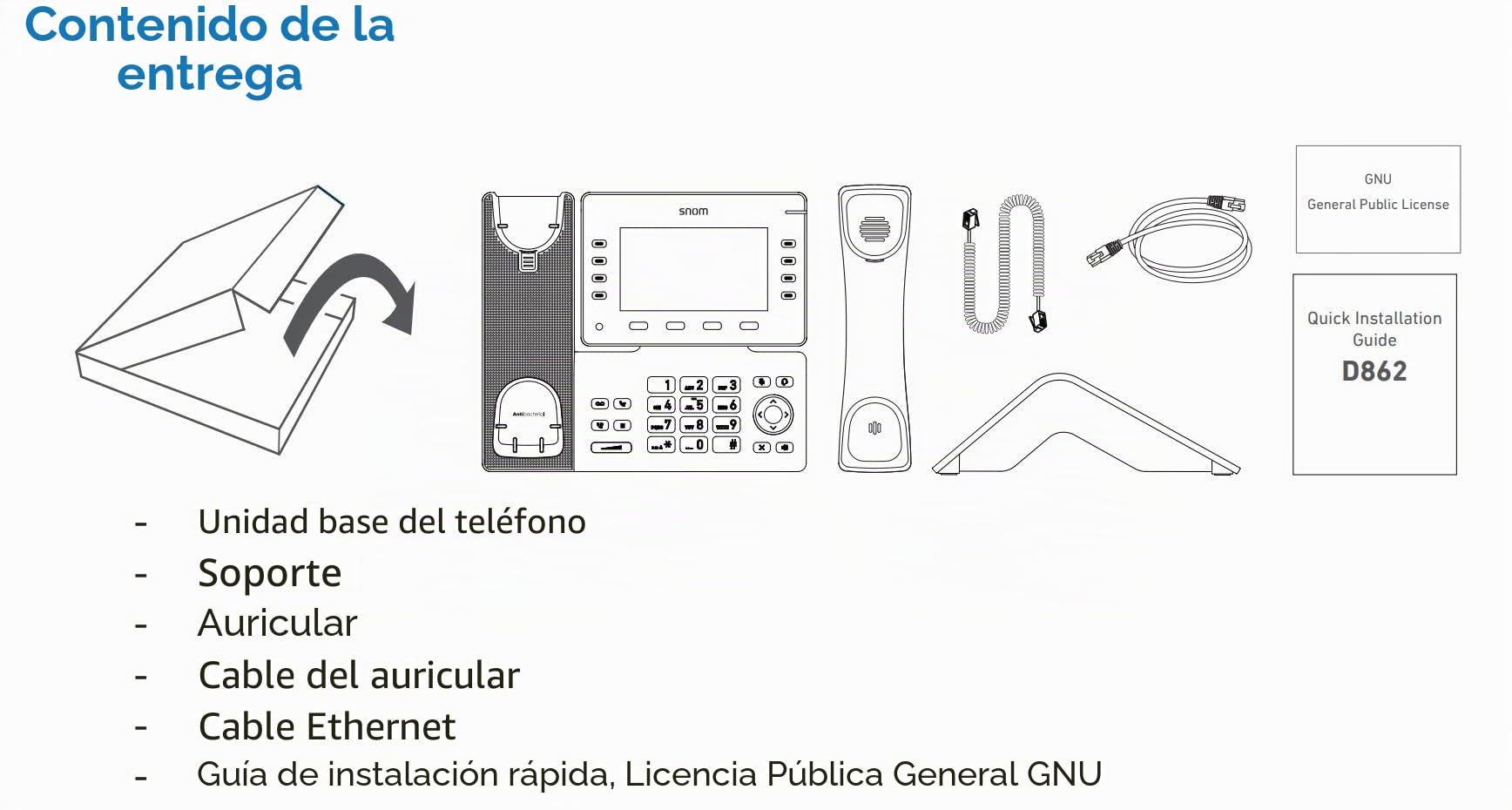 Snom D865 TeléFono Fijo IP Snom - Pantalla Color 5" Inclinable, WiFi, Bluetooth, 10 Teclas Programables - TeléFono Inalámbrico Casa Profesional con Audio HD Y Diseño Elegante