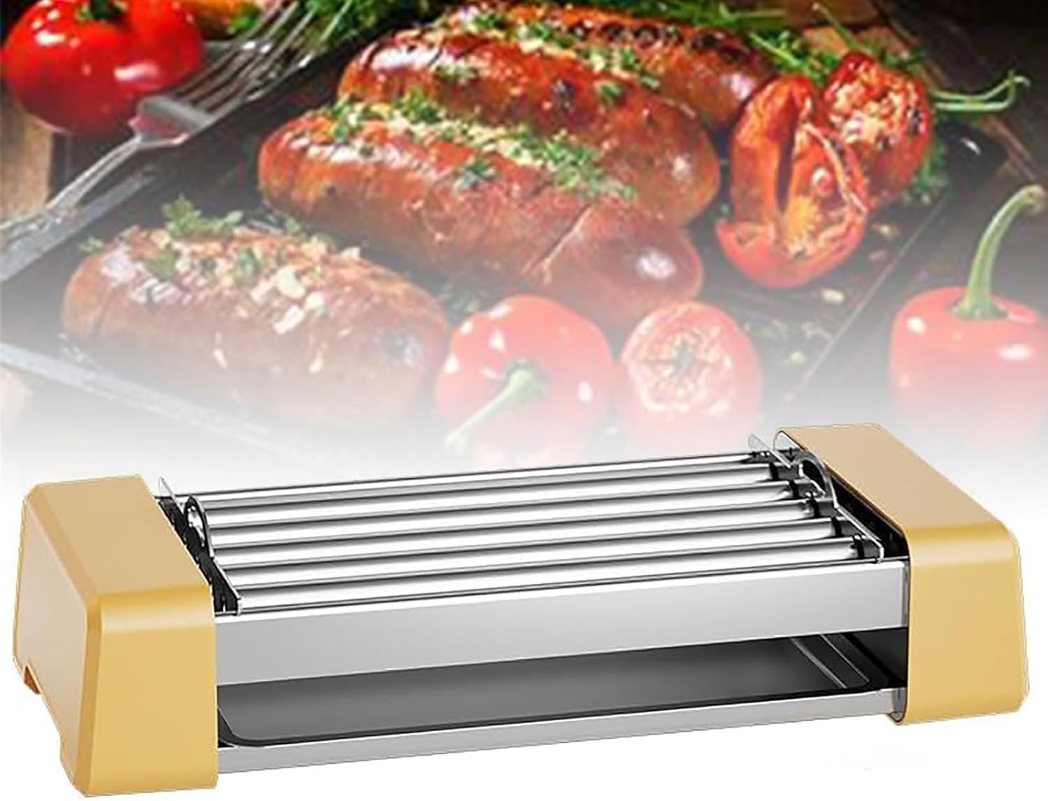 Macchina Per Hot Dog, Griglia Per Salsicce, Cuoci Salsicce Da Banco Con 3/5 Rulli, Controllo Della Temperatura, Girarrosto Domestico Per Hot Dog E Salsicce Per La Colazione 5 Tubes