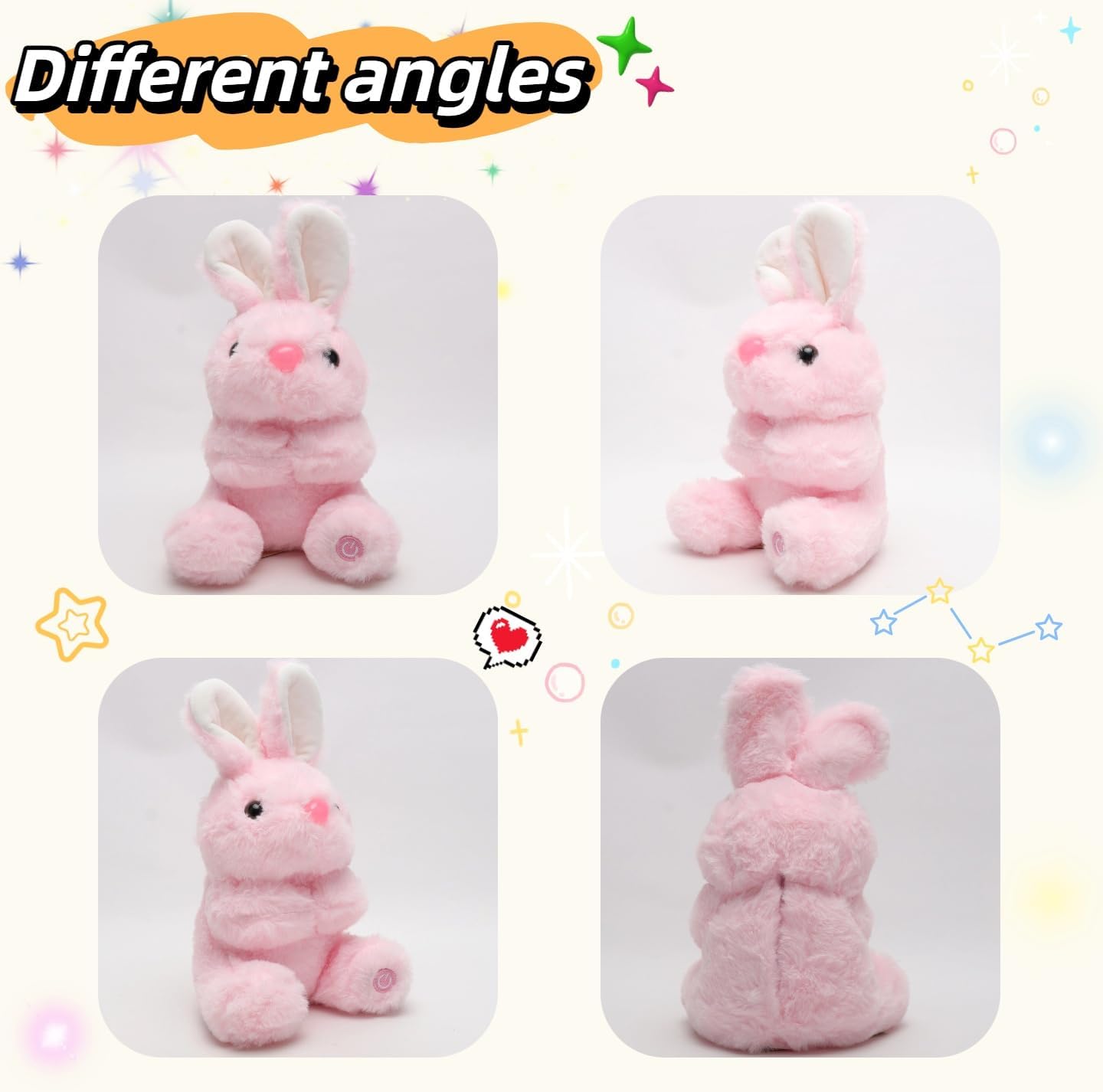 9.8'' Pink Light-Up Bunny Plush Toy, Soft Glowing Night Light Rabbit Stuffed Animal for Kids, Cute Bedtime Companion, Home Decor, Surprise Gift for Girls Boys, Easter, Birthday, Christmas