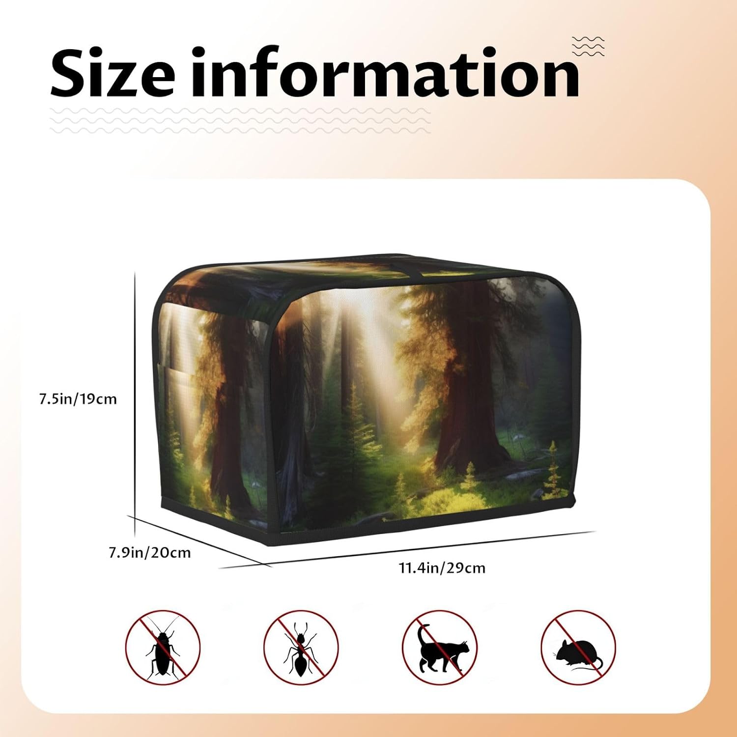 Morning Sunlight in Wilderness Toaster Cover 2 slice Kitchen Small Appliance Covers with Pockets Toaster Dust Cover with Top Handle Oven Cover Washable Universal Bread Maker Cover for Kitchen