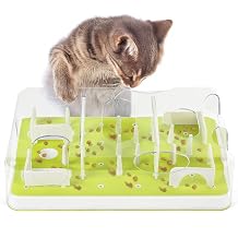 ALL FOR PAWS Interactive Cat Puzzle Feeder, Cat Treat Puzzle, Treat Game Maze Toy Cat Brain Mental Stimulation Toys Slow Feeder for Indoor Cat