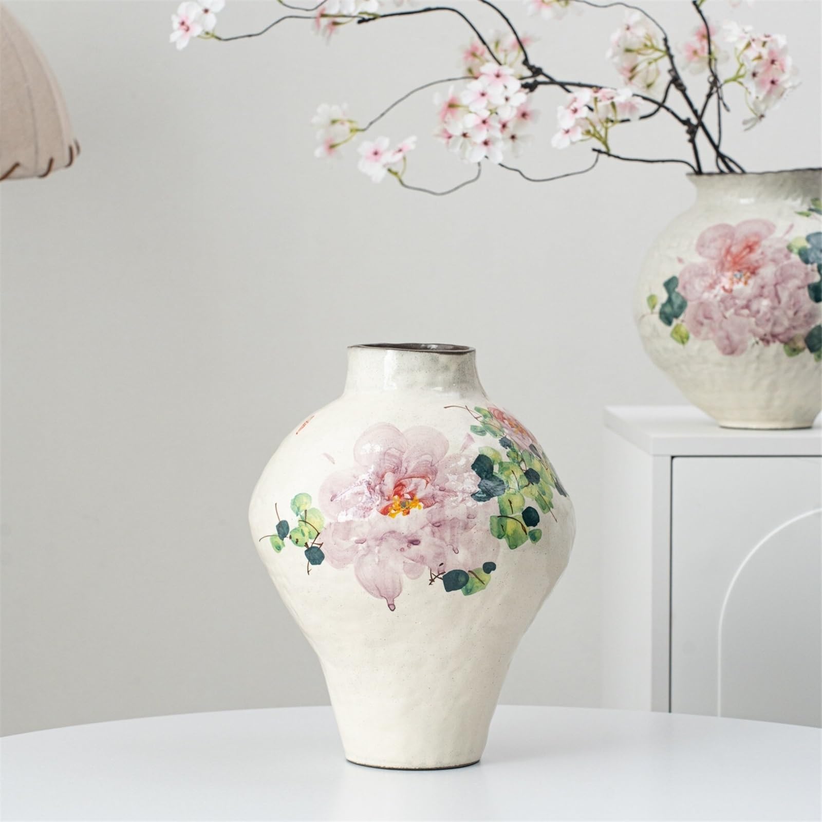 wazon z kwiatami Ceramiczny, ręcznie malowany kwiatowy wazon dekoracyjny na kwiaty Stół jadalny