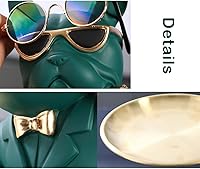 Vista 6 de KITCISSL Bandejas decorativas para decoración de mesa auxiliar, bandeja para llaves para mesa de entrada, escultura de perro, estatua de llaves