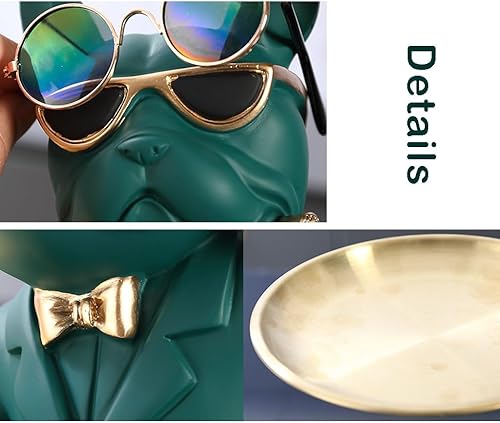 Miniatura 6 de KITCISSL Bandejas decorativas para decoración de mesa auxiliar, bandeja para llaves para mesa de entrada, escultura de perro, estatua de llaves,