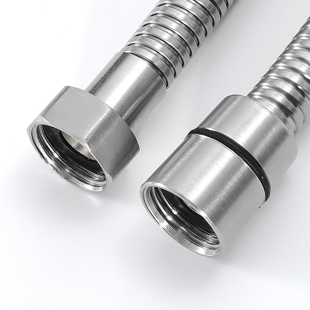 Manguera de ducha flexible de acero inoxidable de 1,5 m con tubo de ducha de repuesto universal antitorsión G1/2 pulgadas, a prueba de fugas y fácil de instalar