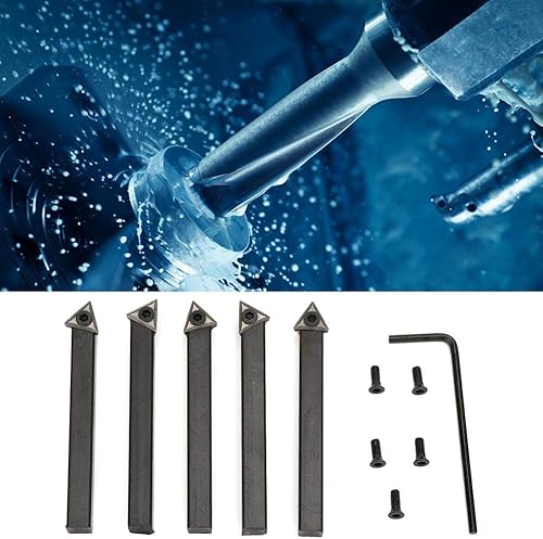 Miniatura 4 de Juego de 5 piezas de insertos de carburo indexables de 14 pulgadas, broca de herramientas de torno de carburo, broca de inserción de herramientas de
