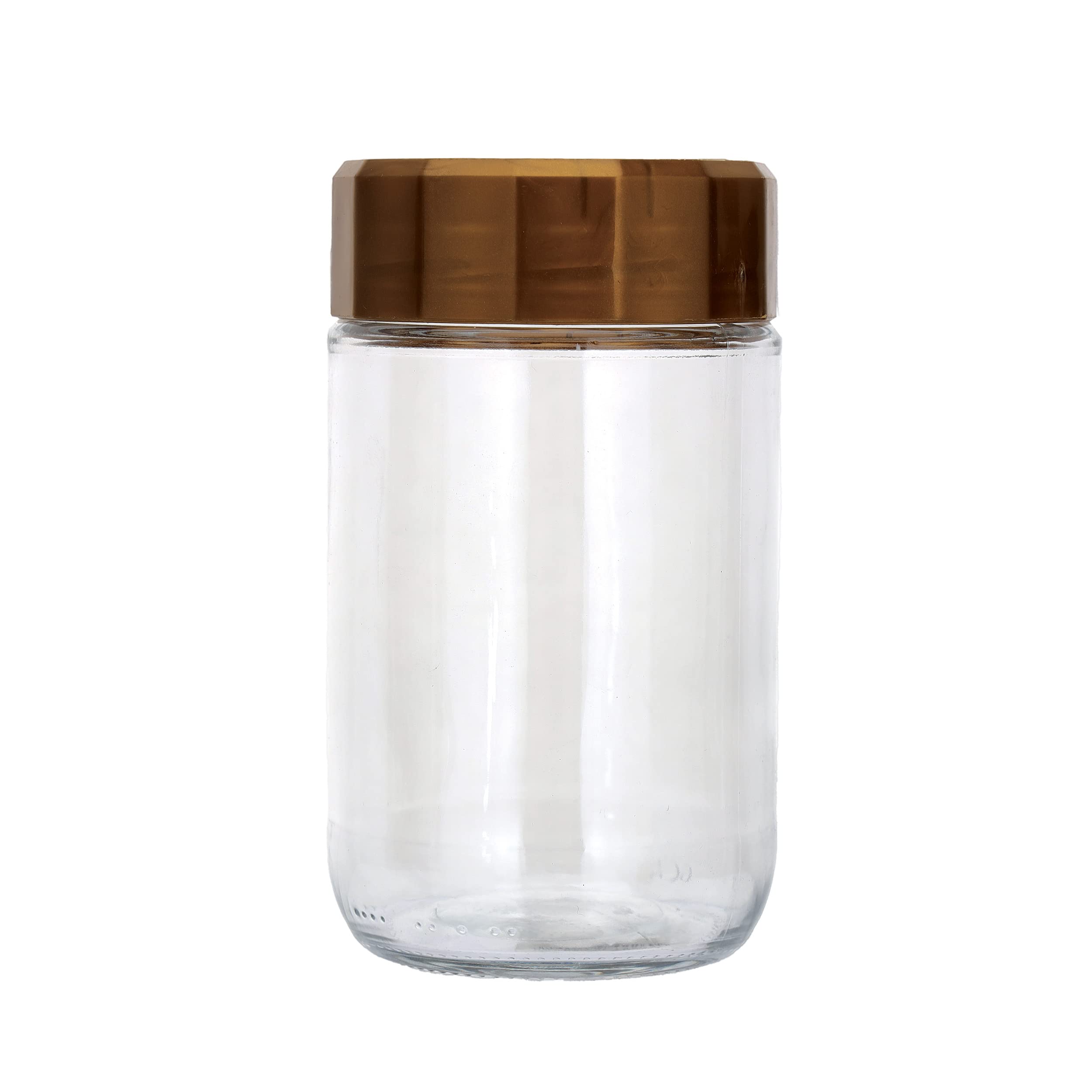 RoyalFord Round Air Tight Glass Jars, 1000ml Glass Jar, RF10832 BPA Free & Odor Free Glass Jar Leak Proof Container Transparent Jar for Rice, Cereals, Dry Fruits, Liquid Food Items, Multicolor