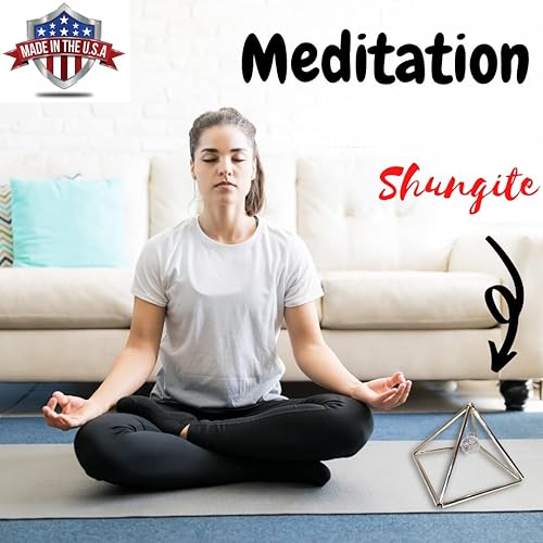 Miniatura 4 de Pirámide generadora de energía con cristal de Shungite Elite para meditación y Vastu Feng Shui Gran escritorio y decoración del hogar, idea de