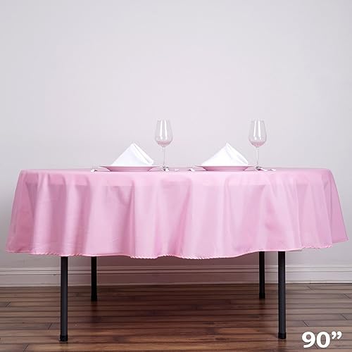 Miniatura 6 de Balsa Circle 10 manteles redondos de poliéster de 90 pulgadas, color rosa, para bodas, fiestas, banquetes, recepciones, eventos, cocina, comedor