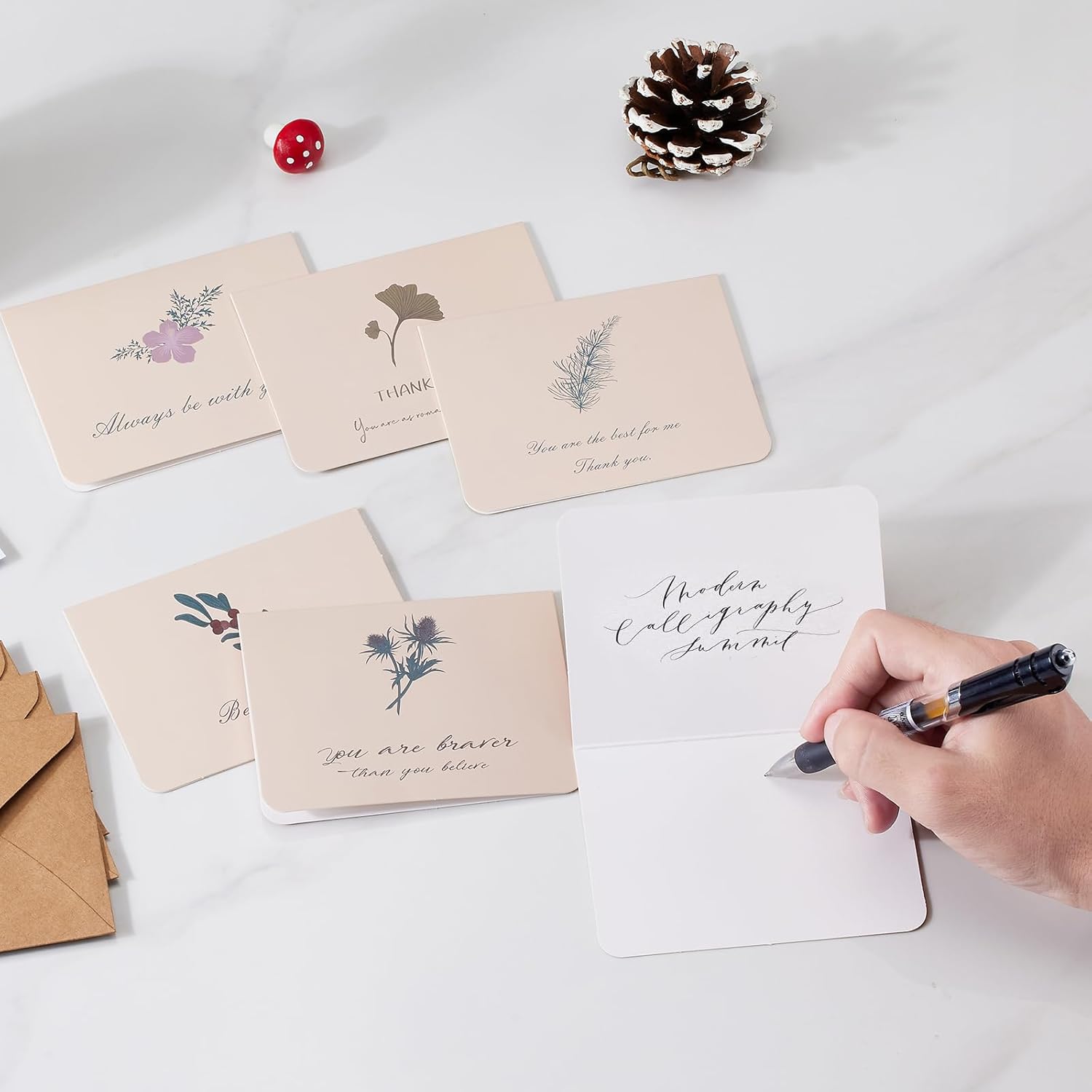 36 Pack Thank you cards with Kraft Paper Envelopes & Sealing Stickers, 4.8x3.5 Inches, Vintage Classic Minimalist Style, for Birthday Party, Wedding, Business, Graduation Ceremony, Mother's Day and Thanksgiving (Letter Print) - Image 6