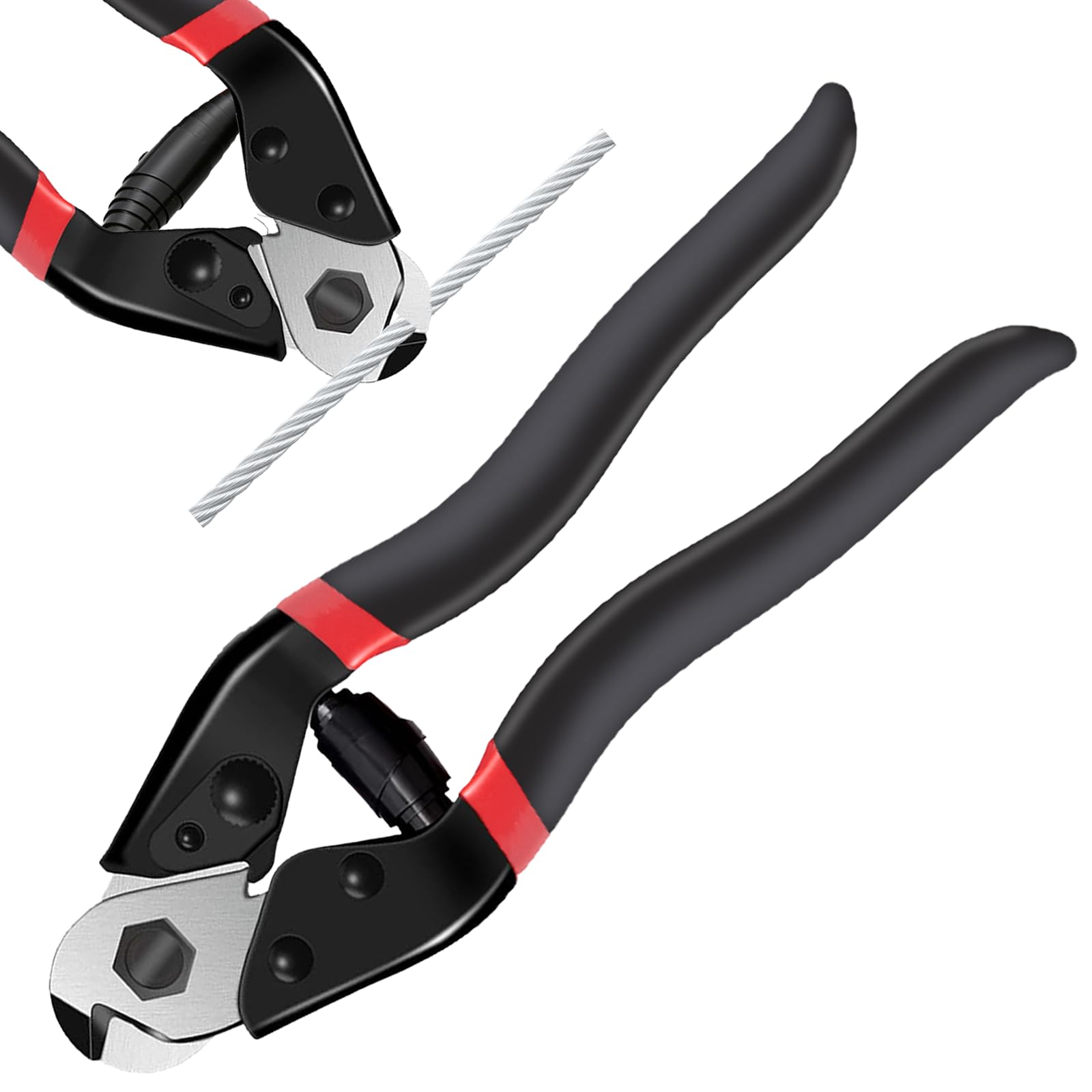 TFUTLT Cable Cutter,7-1/2 In Heavy Duty Wire Rope Cable Cutter Cutting Up to 5/32", Stainless Steel Cable Cutter for Steel Wire,Aluminum and Copper Cables,Railing,Metal Fence,Bike Cables,DIY Projects