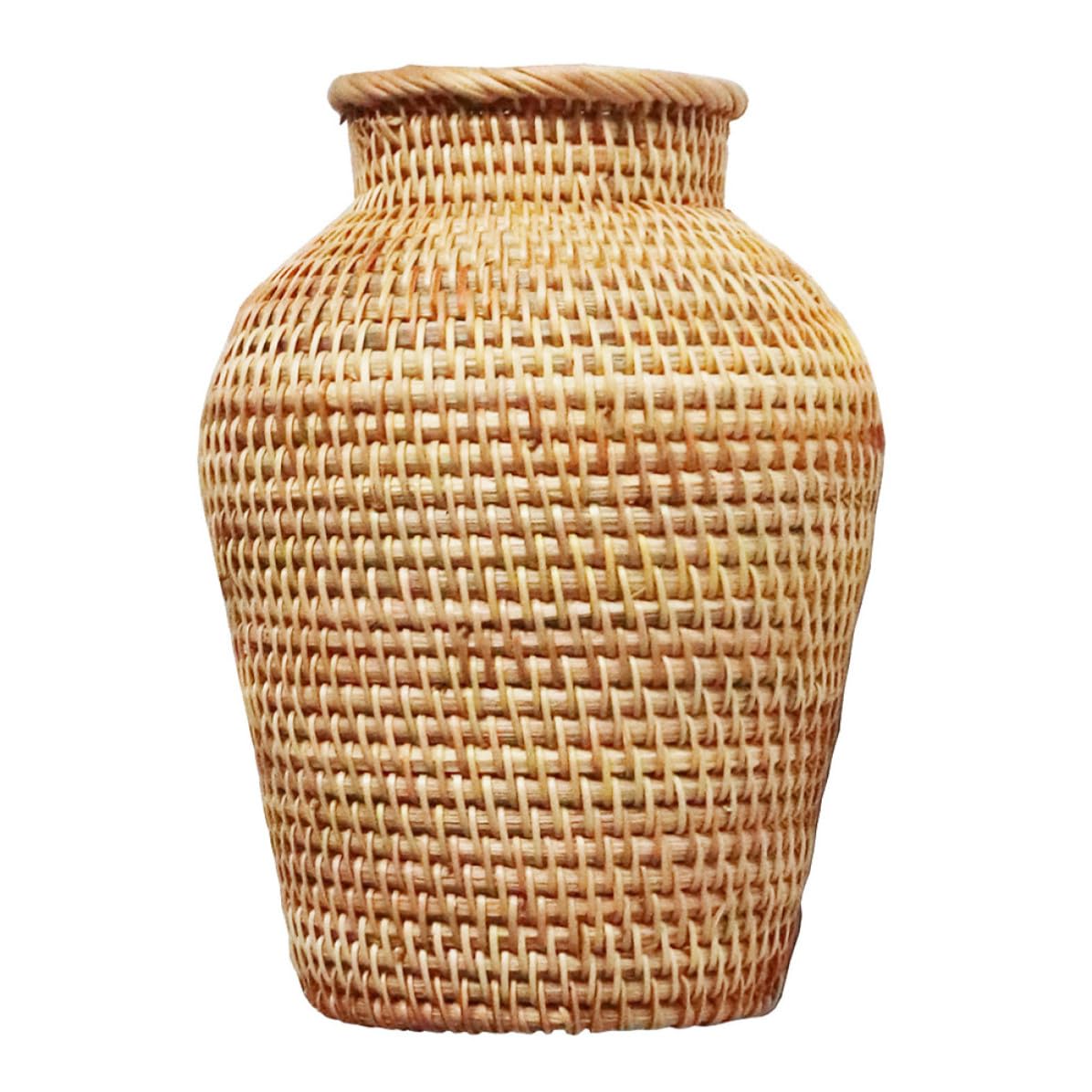 Jarrón de ratán de diseño creativo SHINEOFI, maceta artesanal para decoración