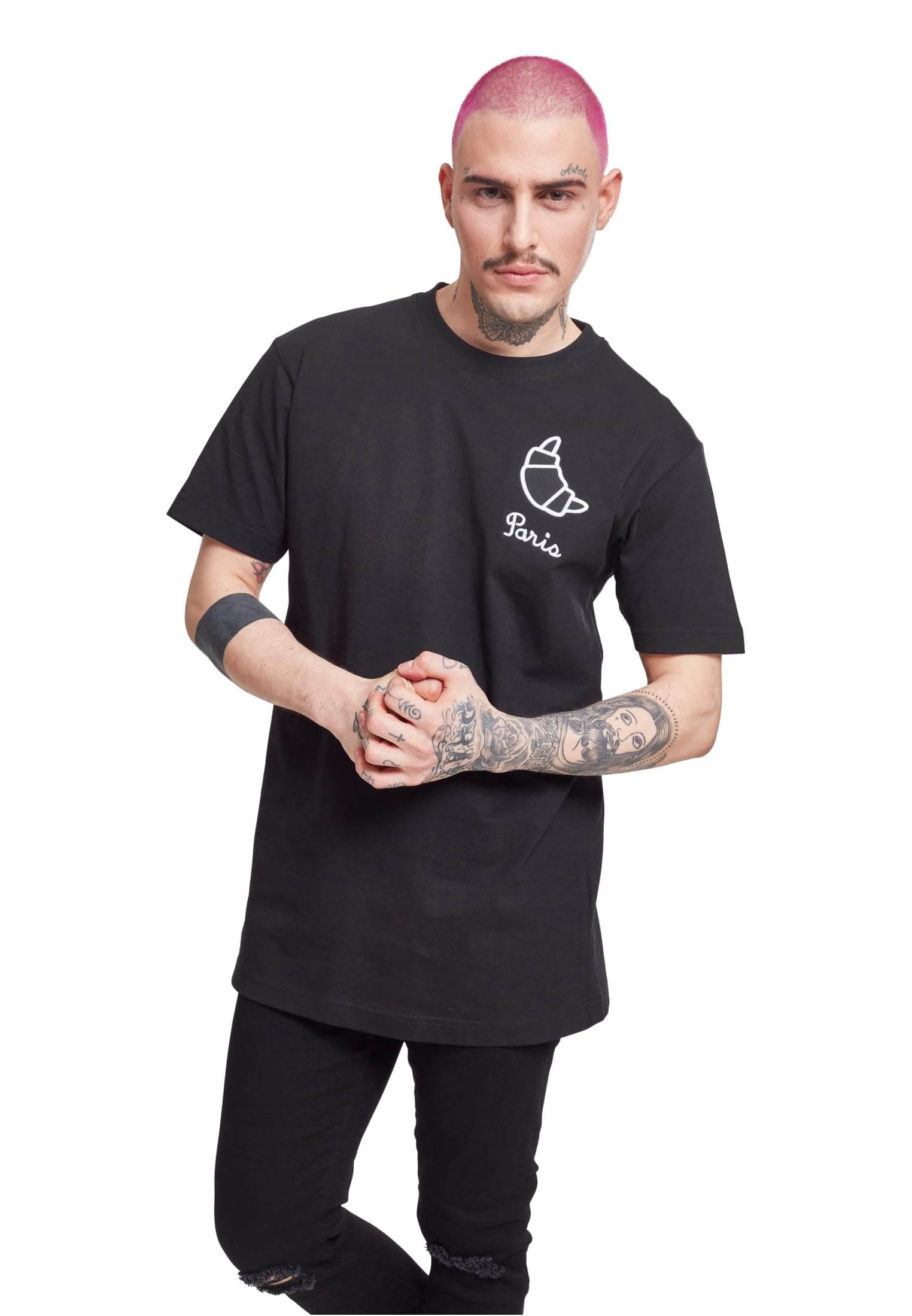 Mister Tee Herren Paris Tee, Black, XS