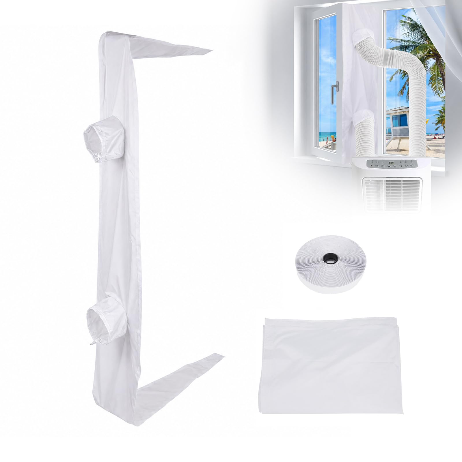 Portable Air Conditioner Window Seal Kit, Universal AC Window Seal 300cm with Double-Hole Design