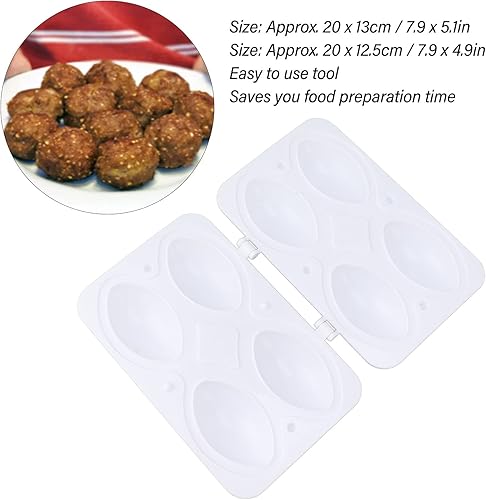 Miniatura 2 de Molde de albóndigas de 4 rejillas, fabricante de moldes de pastel de carne manual de buen grado, herramienta de albóndigas rellenas caseras,