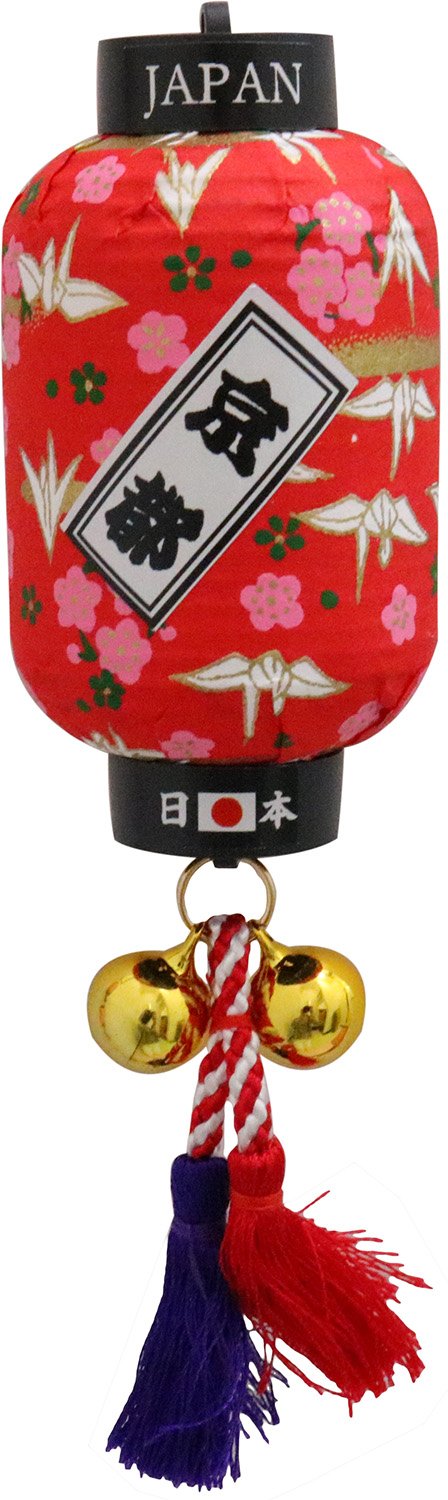 Washi Paper Crane Magnet, Red Lantern Design