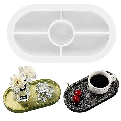 RAKA Resin Silicone Trinket Oval Tray Mold for DIY Handmade Plate Oval Capsule Trinket Tray Mould (20.5 X 10.3 cm) 1 PCS Pack