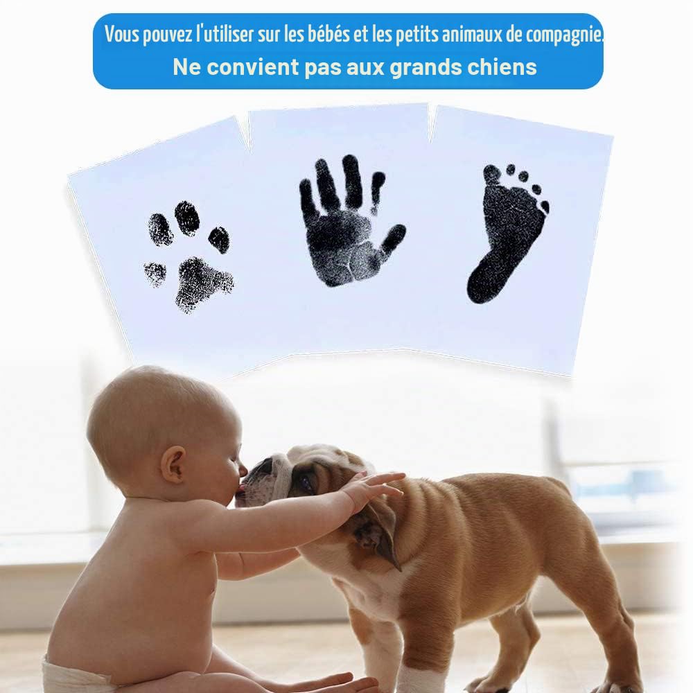 Kit Empreinte Bebe,Kit Empreinte Piedd et Mains Bébé,Empreintes Bébé L'encre Sûre est Inoffensive Bébé pour la Peau,Nouveau-nés Douche Cadeau Bebe Souvenir