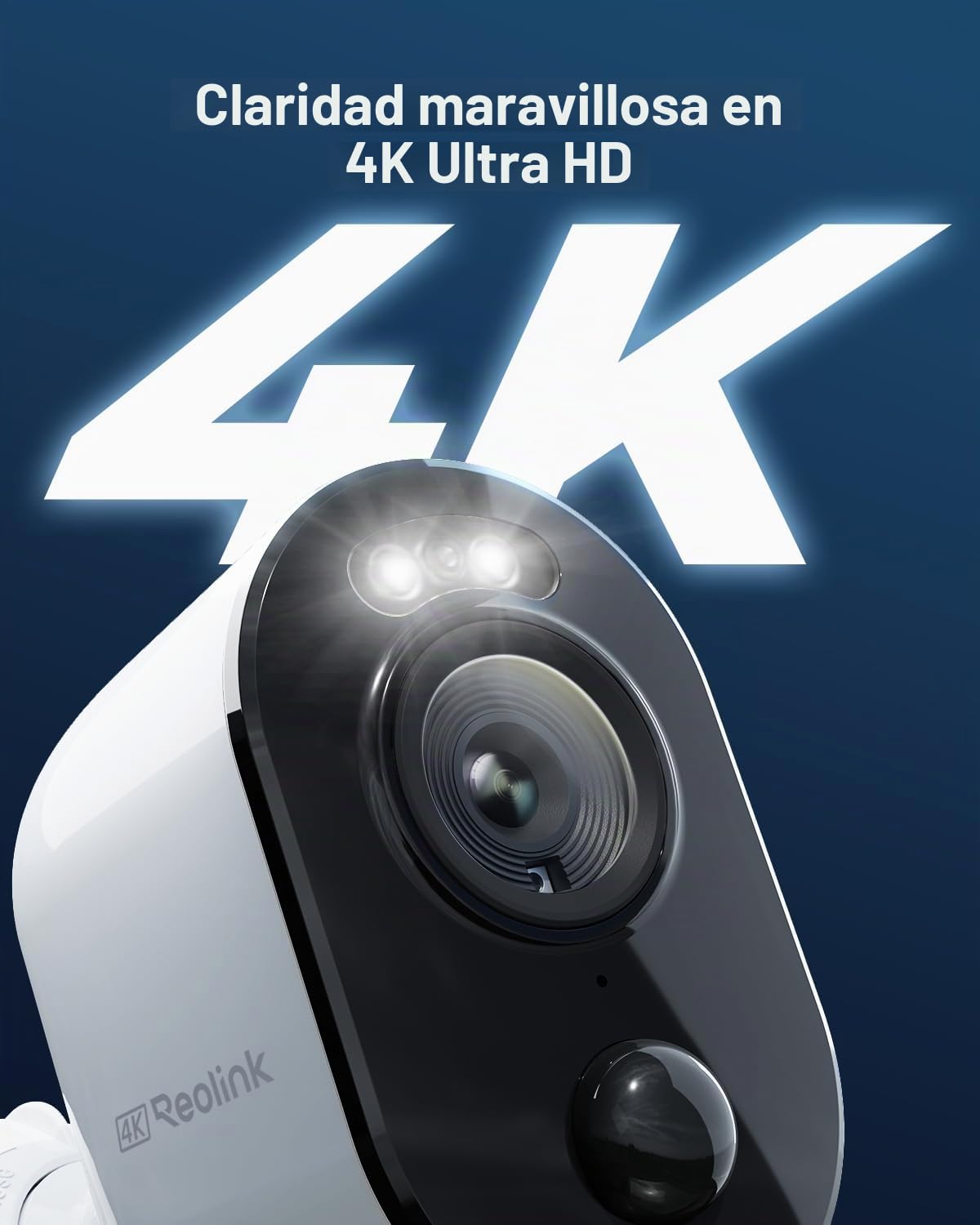 Reolink 4K Camara Vigilancia WiFi Exterior Solar, 8MP Cámaras de Vigilancia Sin Cables con Batería 2,4GHz/5GHz WiFi, Visión Nocturna en Color, Detección Smart, Cloud, Argus 3 Ultra con Panel Solar